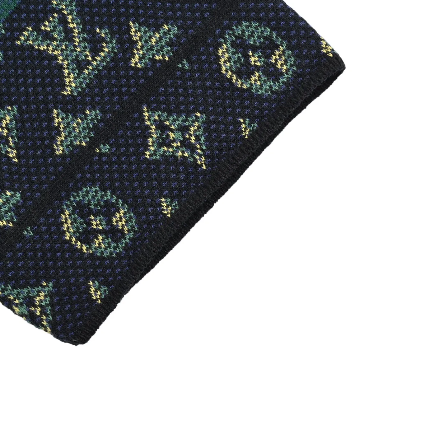 Louis Vuitton/Louis Vuitton contrasting color old flower jacquard knitted short sleeves